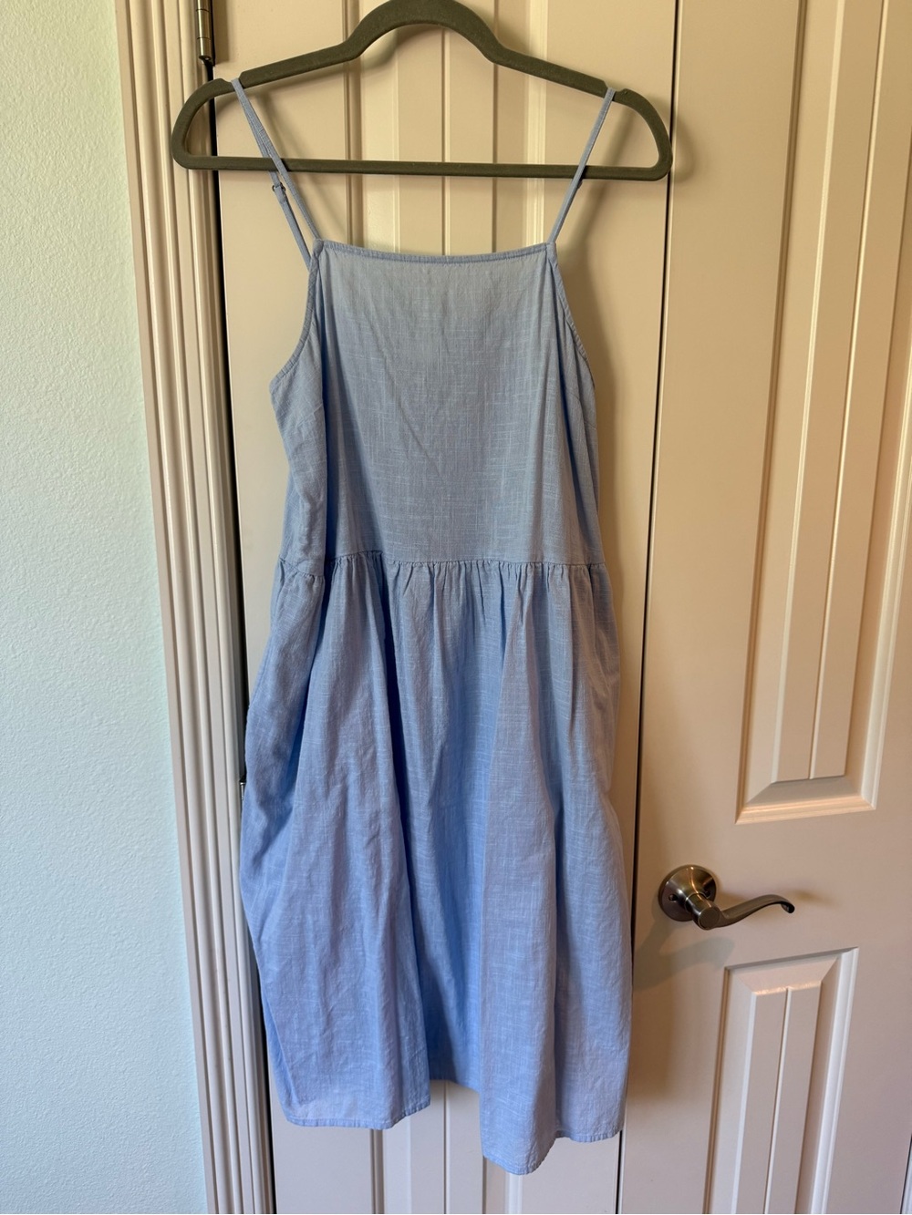 Melrose and Market Light Blue Linen-Texture Top